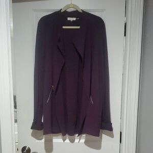 Calvin Klein Deep Purple Open Front Cardigan